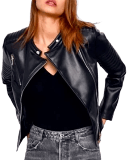 Zara Black Leather Bikers Jacket
