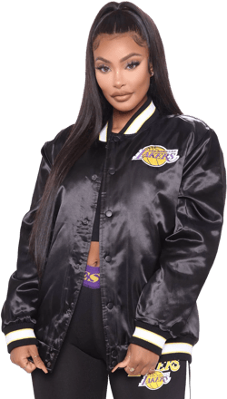 Fashion Nova Women's NBA Slam Dunk Lakers Bomber Jacket