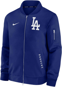 Nike Men's Los Angeles Dodgers Authentic Collection Dugout Full-Zip Bomber Jacket