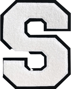 4.5" Varsity Letter Patches Chenille Iron on Letters Large Letterman Jacket Patches for Clothing/Jacket/Varsity/Bag (White, S)
