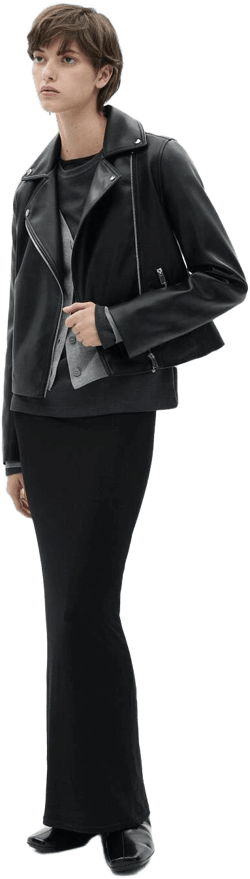 MANGO Women's Leather-Effect Biker Jacket