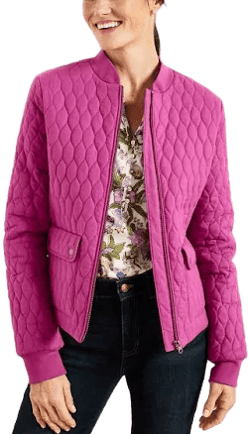 Talbots Women's Quilted Cotton Bomber Jacket