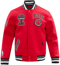 Pro Standard Men's Chicago Bulls Crest Emblem Rib Wool Varsity Jacket