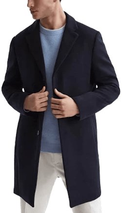 Reiss Men's Gable Wool Blend Epsom Overcoat