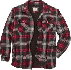 Legendary Whitetails Men's Deer Camp Berber Lined Flannel Shirt Jacket