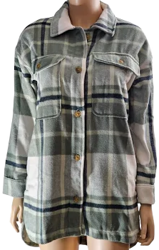 Banana Republic Women's Plaid Flannel Shirt Jacket