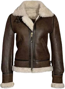Angela Brown B3 Raf Shearling Aviator Leather Bomber Jacket