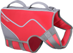 VIVAGLORY Neoprene Dog Life Vest, Dog Life Jacket for Swimming & Boating, Lightweight & Buoyancy for Puppy Doggy, Swimming Vest with Handle, L, Red L: 26-29in (Ribcage Girth) Red