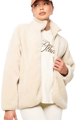 Boohoo Oversized Teddy Zip Up Jacket