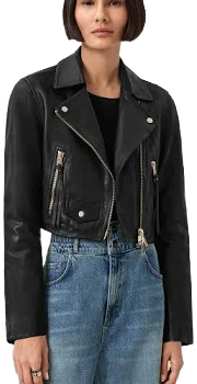 Allsaints Women's Elora Cropped Leather Biker Jacket