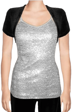 Ooh La La Cropped Stretch Velvet Bolero Shrug Jacket