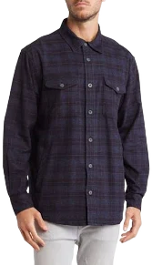 Coastaoro Men's Iverness Plaid Flannel Shirt Jacket