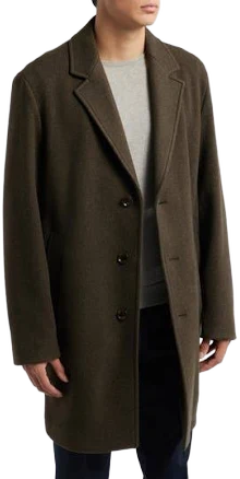 Boss Men's Wool Blend Long Coat