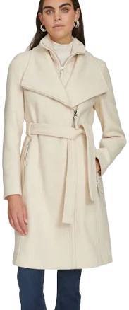 Calvin Klein Women's Wool Blend Belted Wrap Coat