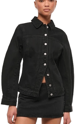 Abercrombie & Fitch Women's Slim Barrel Sleeve Denim Jacket