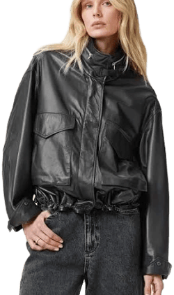 Allsaints Women's Clay Funnel Neck Leather Jacket