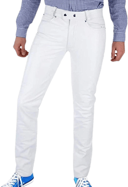 Men's Tight Tube Leather Jeans
