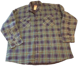 Sports Afield Quilted Flannel Plaid Shirt Jacket