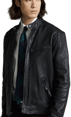 Polo Ralph Lauren Men's Cafe Racer Lambskin Leather Jacket