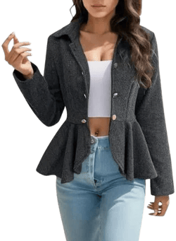 Women's Lightweight Ruffle Peplum Blazer