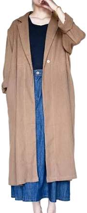Oversized Linen Trench Coat with Side Pockets