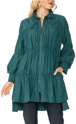 Shirring Blouson Sleeve Jacket