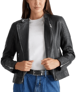 Women's Quince Café Racer Jacket in Black
