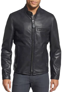 Schott NYC Cafe Racer Leather Jacket Men's