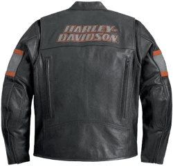 Harley Davidson Embroidered Leather Biker Jacket