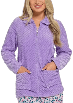 Undercover Women's Waffle Fleece Zip Up Bed Jacket