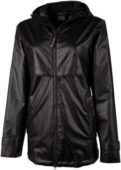 RAIN JACKET-ANIMAL BLACK LEOPARD
