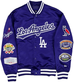 OVO Men's Los Angeles Dodgers Full-Snap Twill Satin Jacket