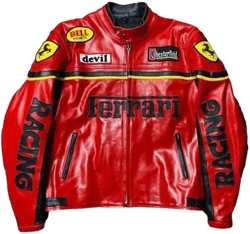 Ferrari Men's F1 Racing Leather Jacket