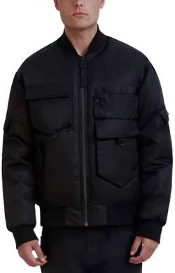 KARL LAGERFELD Men's Flight Satin Bomber Jacket