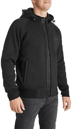Pando Moto Protective Armored Hoodie Zip-Up | Abrasion Resistant Riding Jacket with D30 Ghost Level 1 Amor Included - CE AA UHMPWE 3 Season and