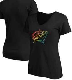 Fanatics Women's Columbus Blue Jackets Team Pride Logo V-Neck T-Shirt