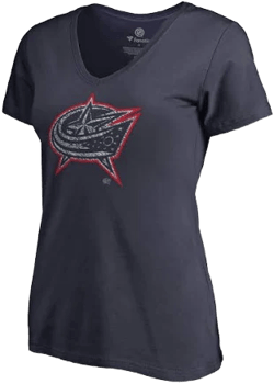 Fanatics Women's Columbus Blue Jackets Gradient Logo V-Neck T-Shirt