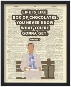 Poster Master Dictionary Art Life Is Like A Box of Chocolates Poster