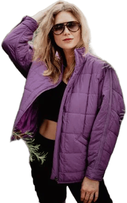 Lightweight Quilted Squares Zipper Jacket
