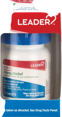 Leader 24 Hour Allergy Relief, Non-Drowsy, Loratadine 10mg, Antihistamine, Original Prescription Strength, Sinus Relief, Indoor and Outdoor, Counteract Allergy, 90 Tablets 90 Claritin