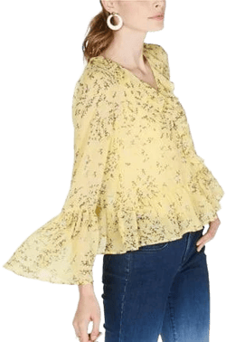 I-N-C Women's Floral-Print Ruffled Blouse