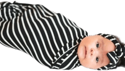 Presley Couture Black & White Stripe Baby Swaddle Blanket