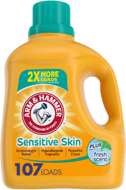 ARM & HAMMER Sensitive Skin Laundry Detergent with Hypoallergenic Fragrance, Fresh Scent Liquid Laundry Detergent, 144.5 Fl Oz Bottle