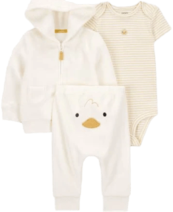 Carter's Baby 3-Piece Duck Cardigan Set