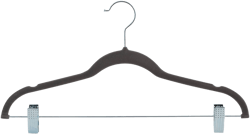 Laura Ashley 12pk Velvet Suit Hangers with Clips Gray: Non-Slip Clothes Hangers for Pants, Skirts, Dresses, Sweaters