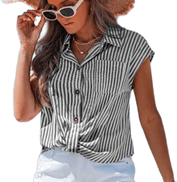 Cupshe Out for a Spin Striped Top with Pocket
