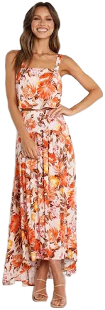 Petal & Pup Women's Lulu Floral Print Two-Piece High-Low Maxi Dress