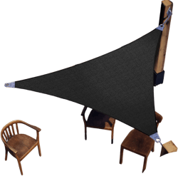 ColourTree Super Ring 32' x 35' x 47.43' Black Right Triangle Customized Size Sun Shade Sail,Commercial Grade Canopy, Reinforced Corners & Edges, 260 GSM Fabric Heavy Duty -3 Years Warranty 32' x 35' x 47.43' Custom Size Black