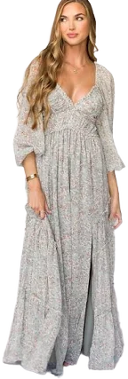 Daphne Long Sleeve Floral Maxi Dress