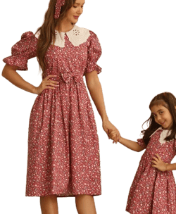 Mother-Daughter Sleeveless Floral Summer Dress